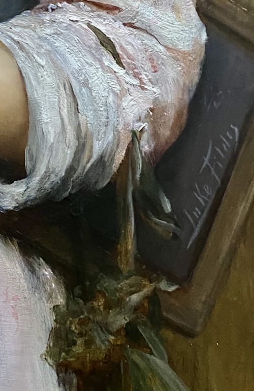 SIR SAMUEL LUKE FILDES RA HALF LENGTH ANTIQUE PORTRAIT PAINTING TITLED PHYLLIS - ADDITIONAL PHOTO 8