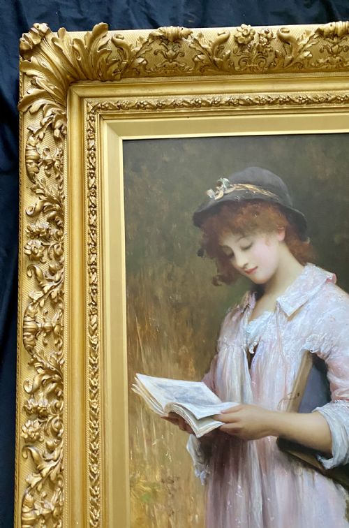 SIR SAMUEL LUKE FILDES RA HALF LENGTH ANTIQUE PORTRAIT PAINTING TITLED PHYLLIS - ADDITIONAL PHOTO 9