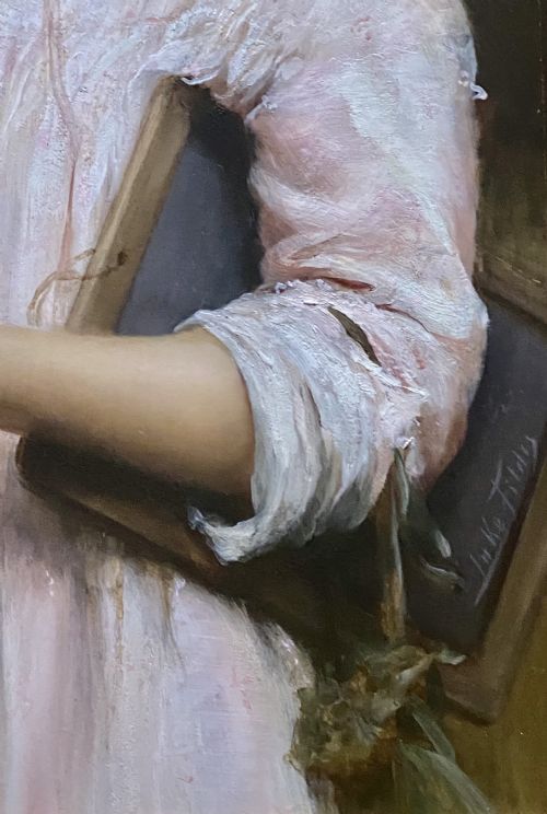 SIR SAMUEL LUKE FILDES RA HALF LENGTH ANTIQUE PORTRAIT PAINTING TITLED PHYLLIS - ADDITIONAL PHOTO 11