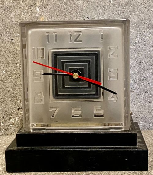 RARE ART DECO BULLE GLASS CLOCK SIGNED PMFAVRE 1930S - ADDITIONAL PHOTO 2