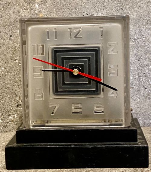 RARE ART DECO BULLE GLASS CLOCK SIGNED PMFAVRE 1930S - ADDITIONAL PHOTO 7
