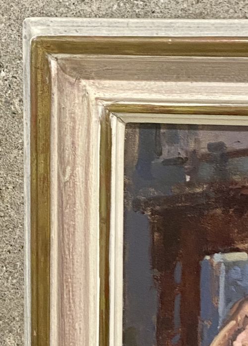 JOHN MARTIN 1957 RBA IMPRESSIONIST NUDE OIL PAINTING SIGNED BELLA AT THE DRESSER - ADDITIONAL PHOTO 8
