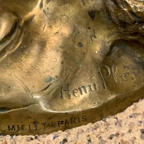 A HUGE IMPRESSIVE ART NOUVEAU BRONZE FIGURAL LADY LAMP SIGNED HENRI HONORE PLE - ADDITIONAL PHOTO 9