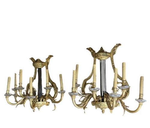 A HUGE IMPRESSIVE PAIR OF 19TH CENTURY FRENCH GILT BRONZE WALL SCONCES 28 - ADDITIONAL PHOTO 3