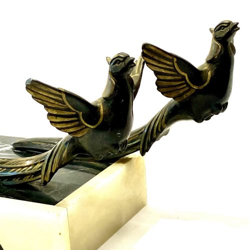 PAUL JORIS ART DECO BRONZE OF A WOMAN AND BIRDS - ADDITIONAL PHOTO 5