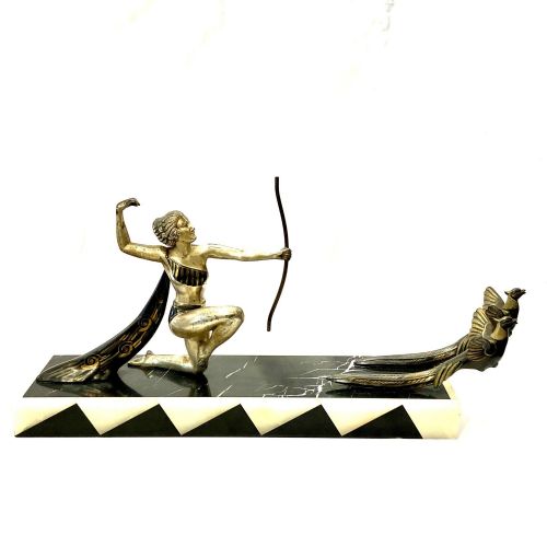 PAUL JORIS ART DECO BRONZE OF A WOMAN AND BIRDS - ADDITIONAL PHOTO 9