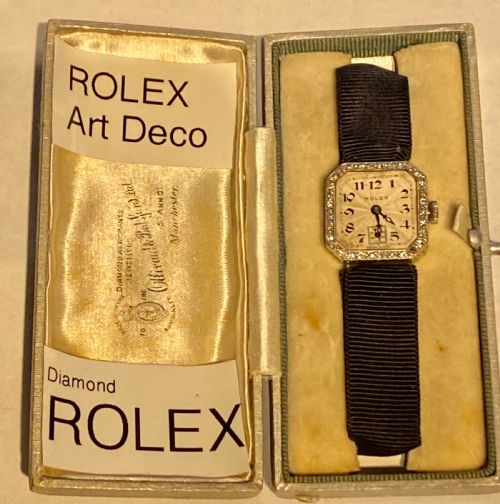 An Art Deco Ladies Diamond Rolex ‘Cocktail’ Wristwatch 18ct White Gold Case Circa 1920'S