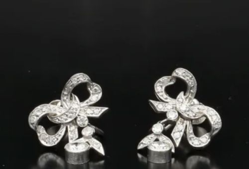 A HIGH QUALITY PAIR OF EDWARDIAN DIAMOND EARRINGS - ADDITIONAL PHOTO 7