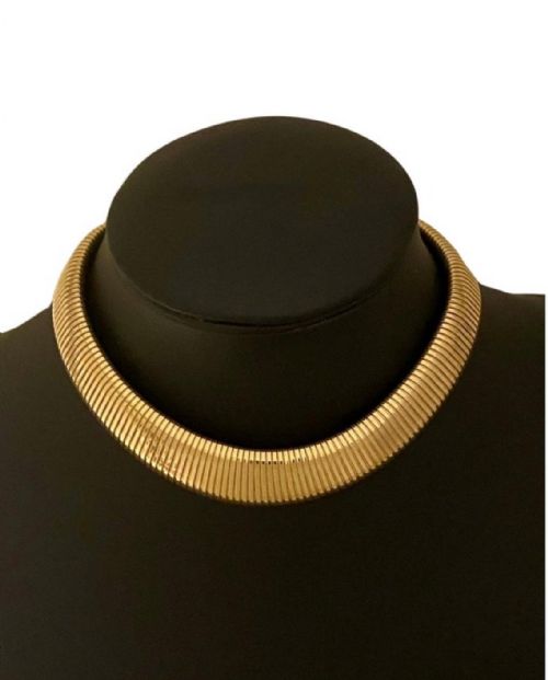 A VINTAGE MID CENTURY ITALIAN TUBOGAS 14K GOLD NECKLACE - ADDITIONAL PHOTO 1