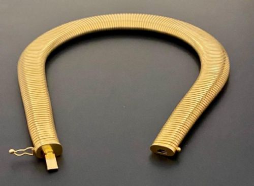 A VINTAGE MID CENTURY ITALIAN TUBOGAS 14K GOLD NECKLACE - ADDITIONAL PHOTO 5