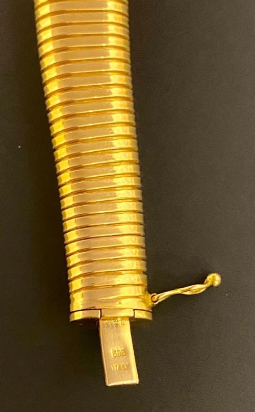 A VINTAGE MID CENTURY ITALIAN TUBOGAS 14K GOLD NECKLACE - ADDITIONAL PHOTO 6