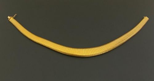 A VINTAGE MID CENTURY ITALIAN TUBOGAS 14K GOLD NECKLACE - ADDITIONAL PHOTO 7