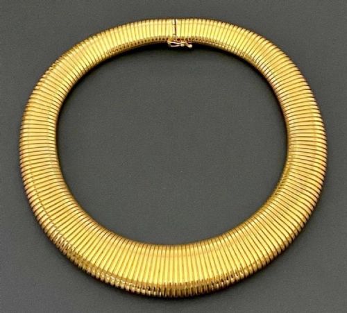 A VINTAGE MID CENTURY ITALIAN TUBOGAS 14K GOLD NECKLACE - ADDITIONAL PHOTO 8