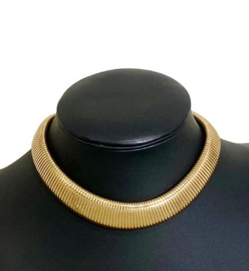 A VINTAGE MID CENTURY ITALIAN TUBOGAS 14K GOLD NECKLACE - ADDITIONAL PHOTO 10