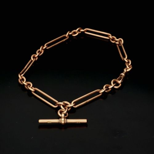 ANTIQUE VICTORIAN ROSE GOLD ALBERT WATCH TROMBONE CHAIN W H WILMOT BHAM 395GR - ADDITIONAL PHOTO 3