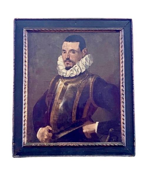 A LARGE ITALIAN LOMBARD PAINTING 18TH CENTURY PORTRAIT OF A MAN IN A RUFF COLLAR - ADDITIONAL PHOTO 2