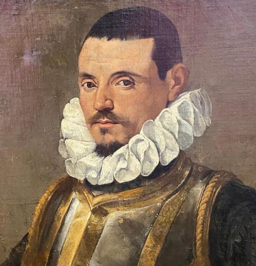 A LARGE ITALIAN LOMBARD PAINTING 18TH CENTURY PORTRAIT OF A MAN IN A RUFF COLLAR - ADDITIONAL PHOTO 4
