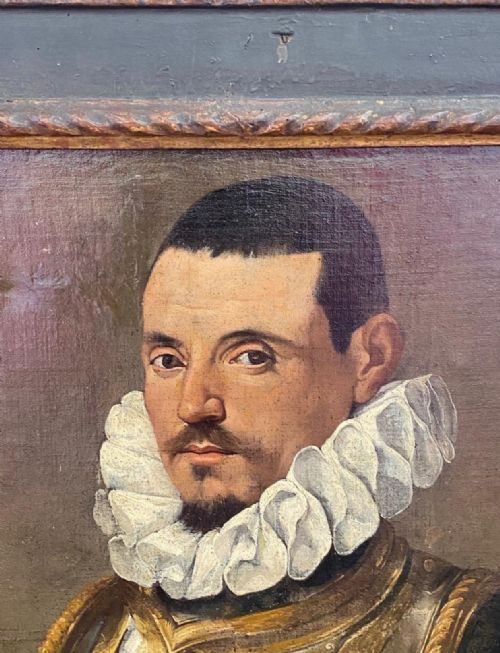 A LARGE ITALIAN LOMBARD PAINTING 18TH CENTURY PORTRAIT OF A MAN IN A RUFF COLLAR - ADDITIONAL PHOTO 6