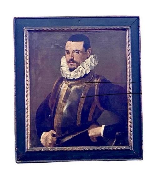 A LARGE ITALIAN LOMBARD PAINTING 18TH CENTURY PORTRAIT OF A MAN IN A RUFF COLLAR - ADDITIONAL PHOTO 7