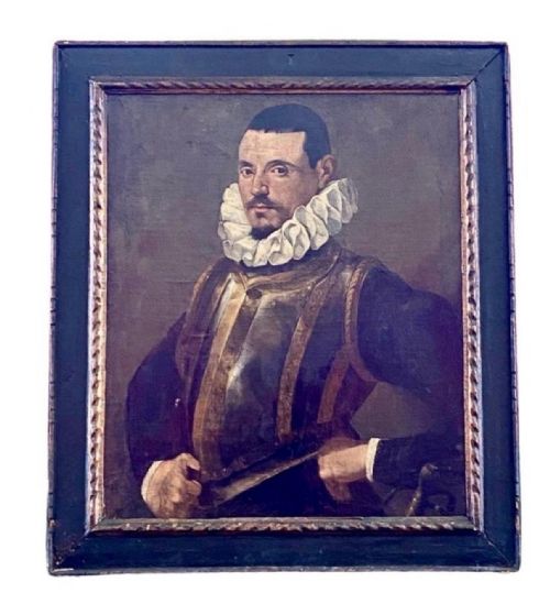 A LARGE ITALIAN LOMBARD PAINTING 18TH CENTURY PORTRAIT OF A MAN IN A RUFF COLLAR - ADDITIONAL PHOTO 9