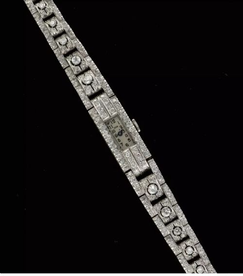 A SUBSTANTIAL ART DECO ARSA 5CT DIAMOND PLATINUM LADIES COCKTAIL WATCH 1920'S - ADDITIONAL PHOTO 2