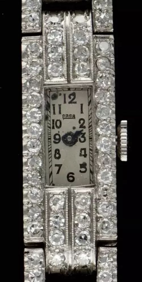 A SUBSTANTIAL ART DECO ARSA 5CT DIAMOND PLATINUM LADIES COCKTAIL WATCH 1920'S - ADDITIONAL PHOTO 3