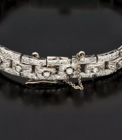 A SUBSTANTIAL ART DECO ARSA 5CT DIAMOND PLATINUM LADIES COCKTAIL WATCH 1920'S - ADDITIONAL PHOTO 7