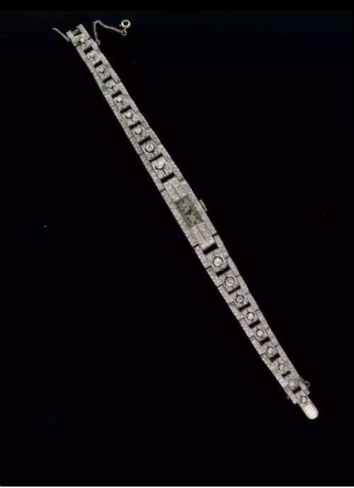 A SUBSTANTIAL ART DECO ARSA 5CT DIAMOND PLATINUM LADIES COCKTAIL WATCH 1920'S - ADDITIONAL PHOTO 10