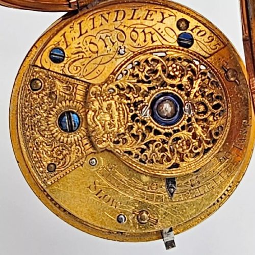 A FUSEE 18K GOLD VERGE FULL HUNTER POCKET WATCH BY J LYNDSEY ANTIQUE CA 1840'S - ADDITIONAL PHOTO 5