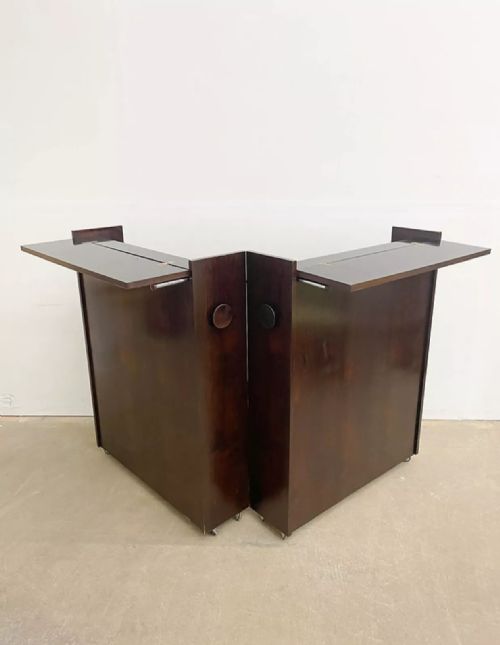 DANISH ROSEWOOD FOLDING BAR CABINET BY JOHANNES ANDERSEN DYRLUND MID CENTURY - ADDITIONAL PHOTO 1