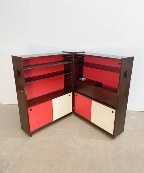 DANISH ROSEWOOD FOLDING BAR CABINET BY JOHANNES ANDERSEN DYRLUND MID CENTURY - ADDITIONAL PHOTO 6