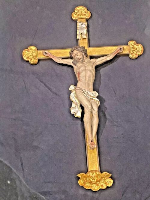 a large antique corpus christi sculpture jesus christ wooden statue 19th c 515 - CATEGORY: ANTIQUE MISCELLANEOUS - DATED 19TH CENTURY
