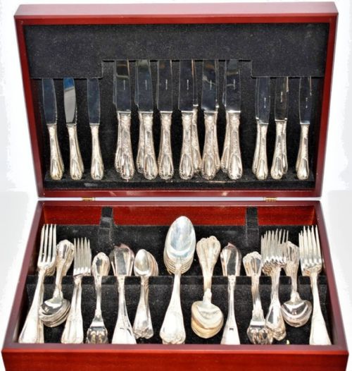 antique souchelapparra french 925 sterling silver 102 piece cutlery set cased - CATEGORY: ANTIQUE SILVER - DATED 19TH CENTURY