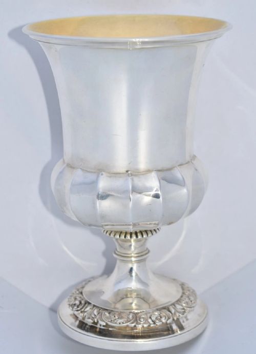 ANTIQUE GEORGE IV STERLING SILVER CHALICE GOBLET LONDON 1826 BY WILLIAM EATON