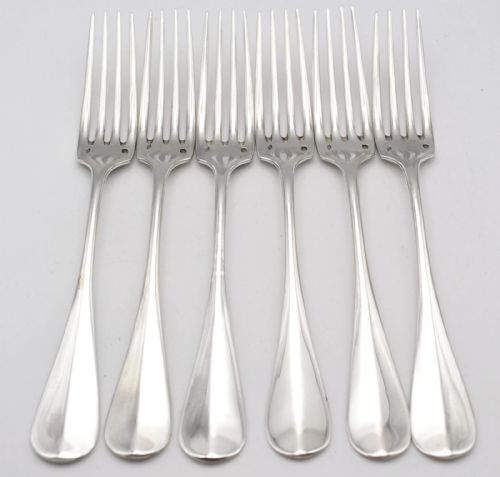 ANTIQUE 19TH CENTURY FRENCH SILVER CUTLERY SET 6 SPOONS 6 FORKS 825G - ADDITIONAL PHOTO 1