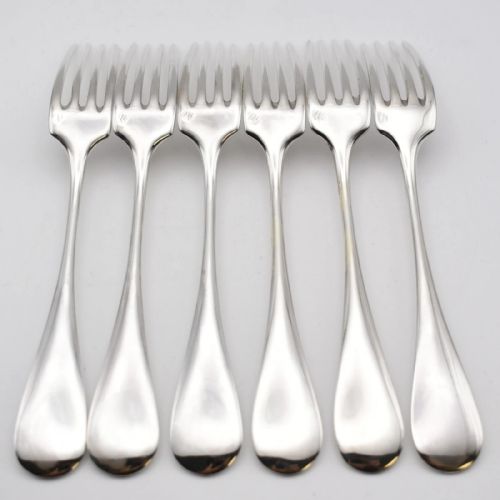 ANTIQUE 19TH CENTURY FRENCH SILVER CUTLERY SET 6 SPOONS 6 FORKS 825G - ADDITIONAL PHOTO 5