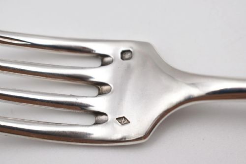 ANTIQUE 19TH CENTURY FRENCH SILVER CUTLERY SET 6 SPOONS 6 FORKS 825G - ADDITIONAL PHOTO 7