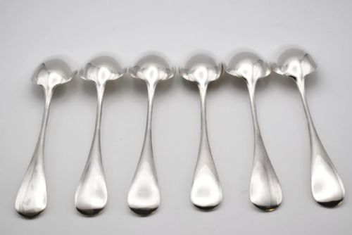 ANTIQUE 19TH CENTURY FRENCH SILVER CUTLERY SET 6 SPOONS 6 FORKS 825G - ADDITIONAL PHOTO 10