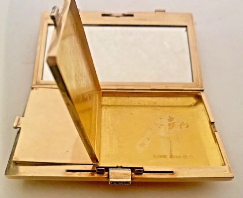 ASPREY ART DECO 9CT SOLID GOLD DIAMOND POWDER COMPACT VANITY CASE - ADDITIONAL PHOTO 12