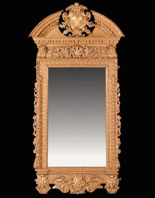 A LARGE GEORGE II GILTWOOD PIER MIRROR WITH ORIGINAL GLASS PLATE 77 X 38 - ADDITIONAL PHOTO 1