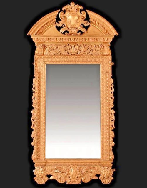 A LARGE GEORGE II GILTWOOD PIER MIRROR WITH ORIGINAL GLASS PLATE 77 X 38 - ADDITIONAL PHOTO 6