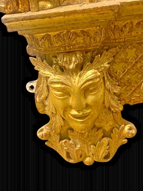 A LARGE GEORGE II GILTWOOD PIER MIRROR WITH ORIGINAL GLASS PLATE 77 X 38 - ADDITIONAL PHOTO 11