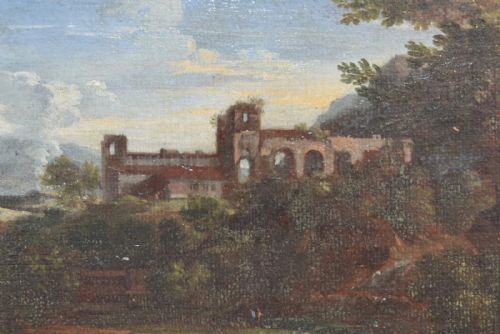 FRANCESCO ZUCCARELLI ANTIQUE CA 1720 CLASSICAL LANDSCAPE PAINTING ORIGINAL FRAME - ADDITIONAL PHOTO 3