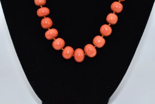ANTIQUE NATURAL PINK CORAL GRADUATED BEAD NECKLACE LENGTH 29 WEIGHT 822G - ADDITIONAL PHOTO 1