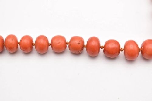 ANTIQUE NATURAL PINK CORAL GRADUATED BEAD NECKLACE LENGTH 29 WEIGHT 822G - ADDITIONAL PHOTO 3