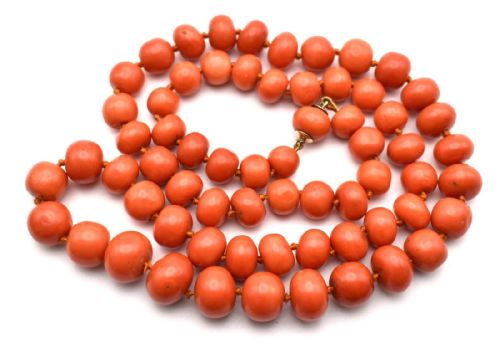 ANTIQUE NATURAL PINK CORAL GRADUATED BEAD NECKLACE LENGTH 29 WEIGHT 822G - ADDITIONAL PHOTO 5