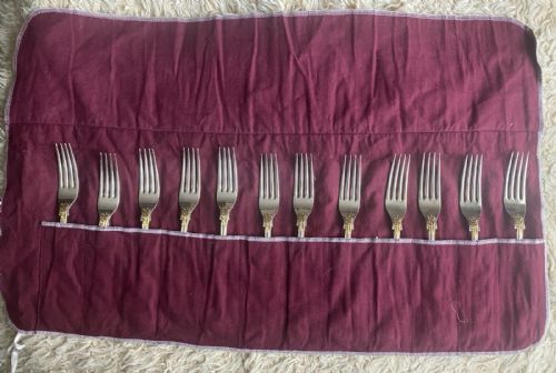 CJ VANDER PARCEL GILT SOLID SILVER COBURG PATTERN 78 PC 12 PLACE CANTEEN CUTLERY - ADDITIONAL PHOTO 14
