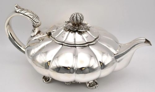 A WILLIAM IV STERLING SILVER 4 PIECE TEA COFFEE SERVICE JOSEPH CRADDOCK 1827 - ADDITIONAL PHOTO 10