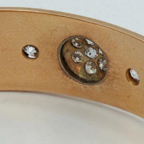A SUPERB QUALITY ANTIQUE GERMAN 14K GOLD 120 CARAT DIAMOND BANGLE BRACELET - ADDITIONAL PHOTO 8