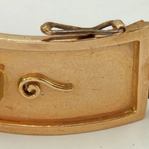 A SUPERB QUALITY ANTIQUE GERMAN 14K GOLD 120 CARAT DIAMOND BANGLE BRACELET - ADDITIONAL PHOTO 13